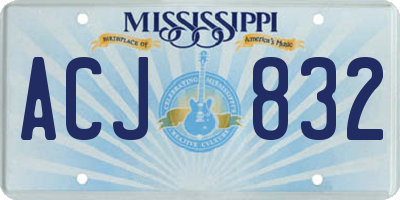 MS license plate ACJ832