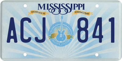 MS license plate ACJ841
