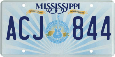 MS license plate ACJ844