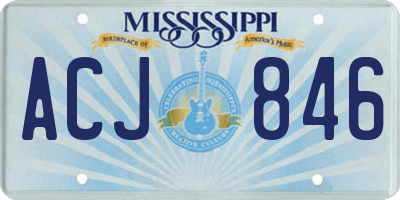MS license plate ACJ846