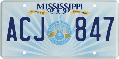 MS license plate ACJ847