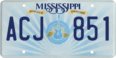 MS license plate ACJ851
