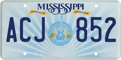 MS license plate ACJ852