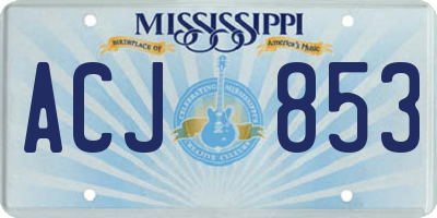 MS license plate ACJ853