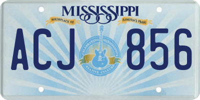 MS license plate ACJ856