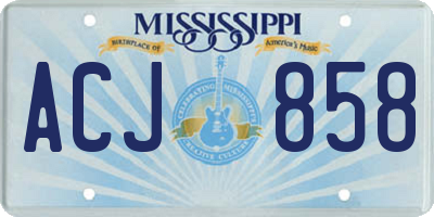 MS license plate ACJ858