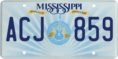 MS license plate ACJ859