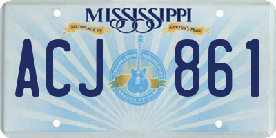 MS license plate ACJ861