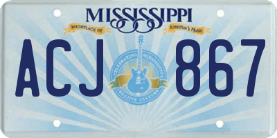 MS license plate ACJ867