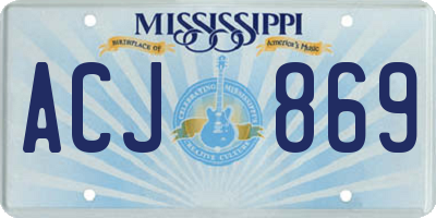 MS license plate ACJ869