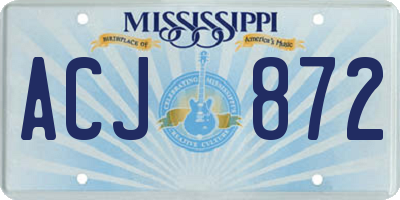 MS license plate ACJ872
