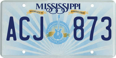 MS license plate ACJ873