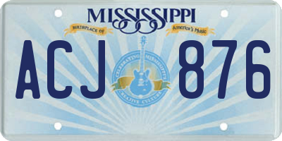 MS license plate ACJ876