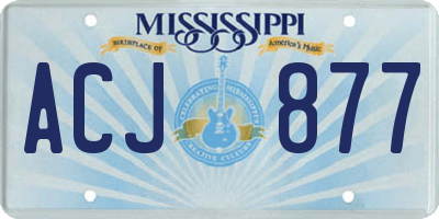 MS license plate ACJ877