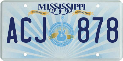 MS license plate ACJ878
