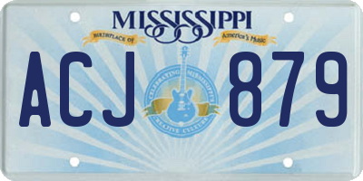 MS license plate ACJ879