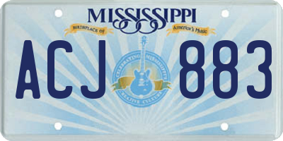 MS license plate ACJ883