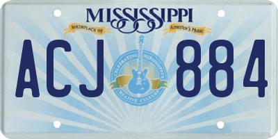 MS license plate ACJ884