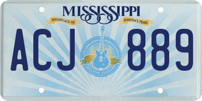 MS license plate ACJ889