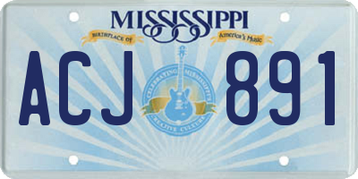 MS license plate ACJ891