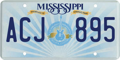 MS license plate ACJ895