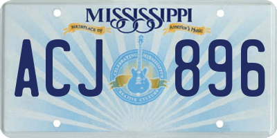 MS license plate ACJ896