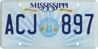 MS license plate ACJ897