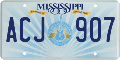 MS license plate ACJ907