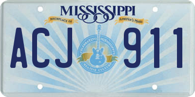 MS license plate ACJ911