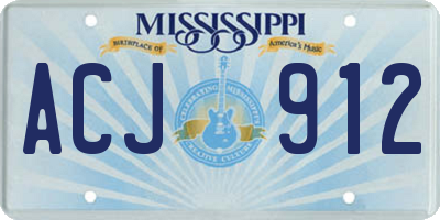 MS license plate ACJ912