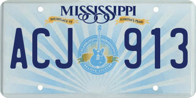 MS license plate ACJ913