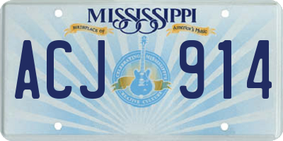 MS license plate ACJ914