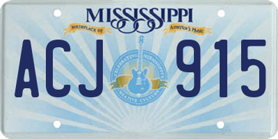 MS license plate ACJ915