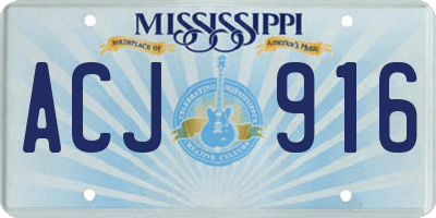 MS license plate ACJ916