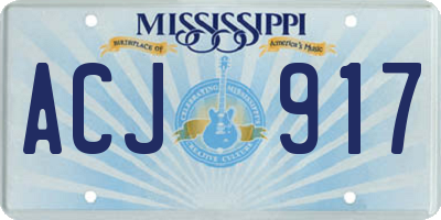 MS license plate ACJ917