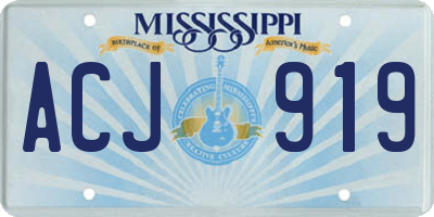 MS license plate ACJ919