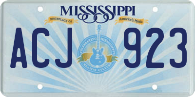 MS license plate ACJ923