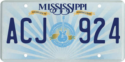 MS license plate ACJ924