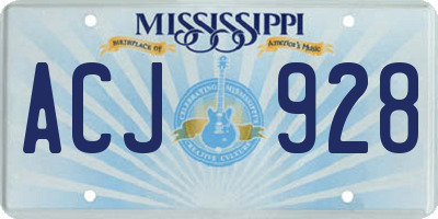 MS license plate ACJ928