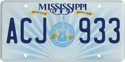 MS license plate ACJ933