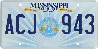 MS license plate ACJ943