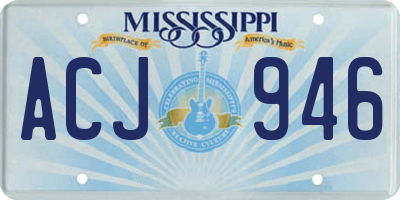 MS license plate ACJ946