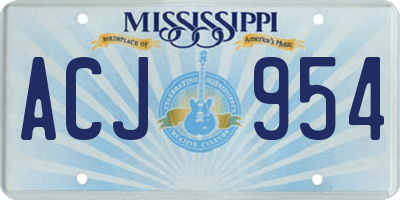 MS license plate ACJ954