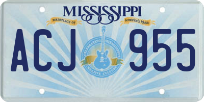 MS license plate ACJ955