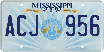 MS license plate ACJ956