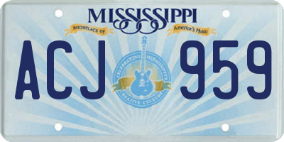 MS license plate ACJ959