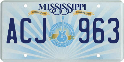 MS license plate ACJ963