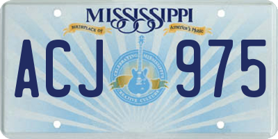 MS license plate ACJ975