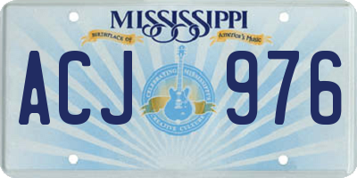 MS license plate ACJ976