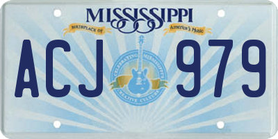 MS license plate ACJ979